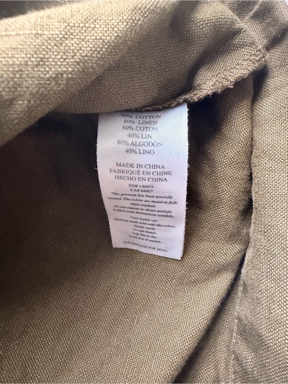 Faherty Palos Verdes Shirt Dress Olive Green Linen Blend Utility Dress Small - Picture 4 of 8